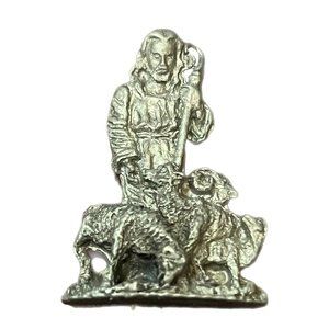 Vintage Miniature Good Shepherd Figurine Garden Grove CA 92842 Sheep Jesus Bible